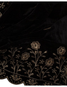 Foulard medieval decorato modello Jasmin, colore nero 2