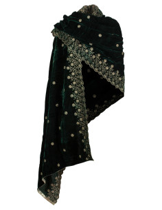 Foulard medieval decorato modello Jasmin, colore verde