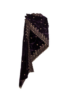 Foulard medieval decorato modello Jasmin, colore viola