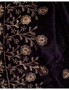 Foulard medieval decorato modello Jasmin, colore viola 2