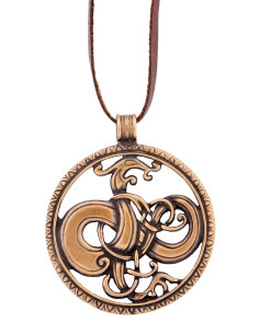 Colgante Drago Vichingo in stile urnes in bronzo