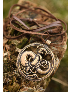 Colgante Drago Vichingo in stile urnes in bronzo 2