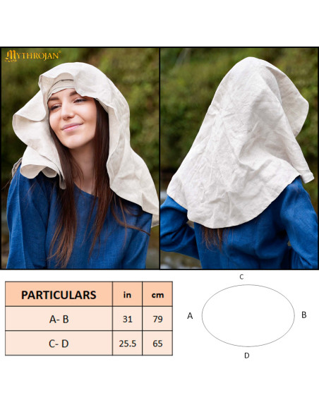 Velo medieval in lino e cotone,...