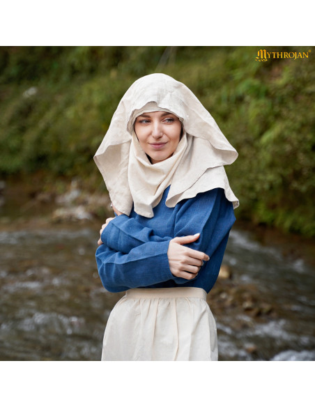 Velo medieval a mezzaluna in lino e...