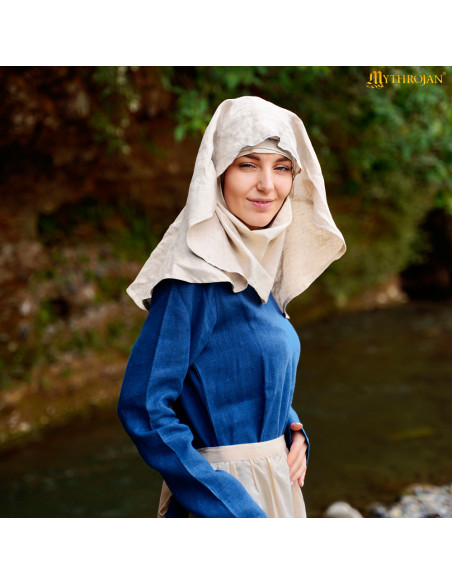 Velo medieval a mezzaluna in lino e...