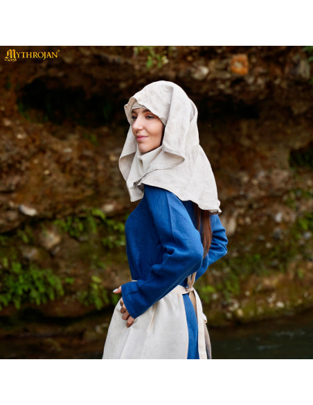 Velo medieval a mezzaluna in lino e...