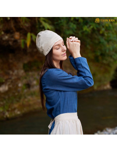 Cappello medieval in lino e cotone modello Birgita,... 2