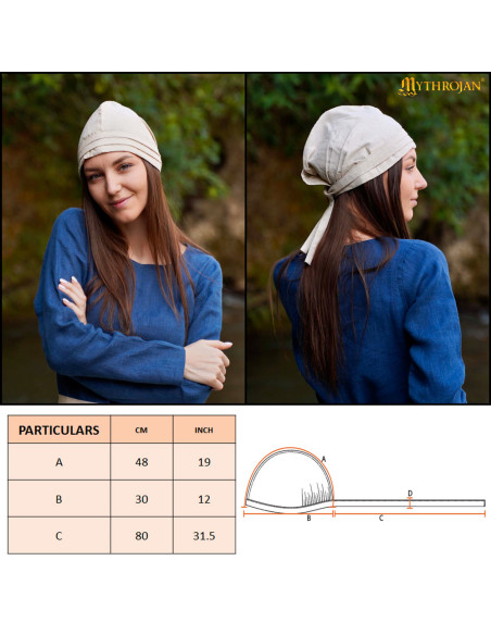 Cappello medieval in lino e cotone...