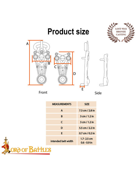 Fibbia celtica in bronzo per cinture...