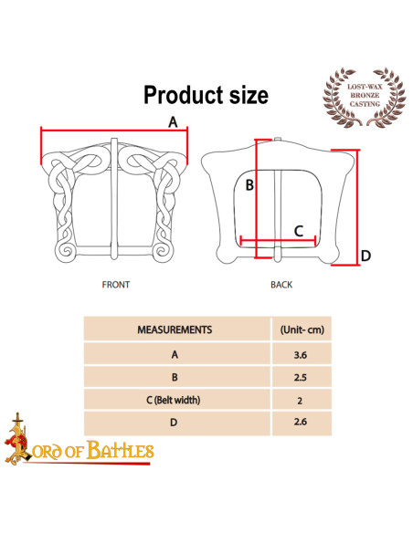 Fibbia classica in bronzo con...