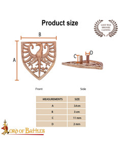 Adorno aquila araldica in bronzo per cinture 2