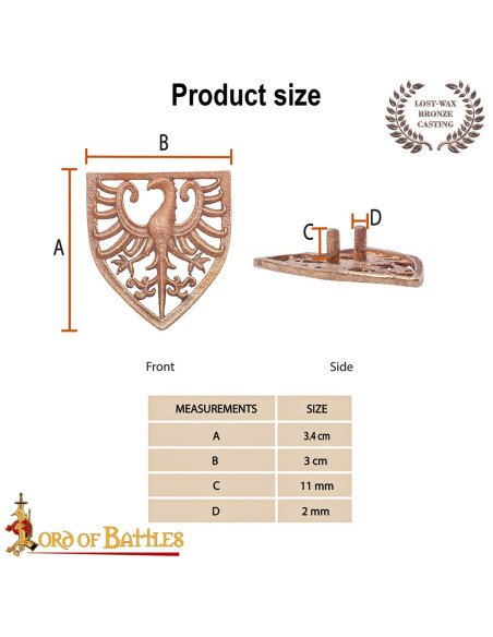 Adorno aquila araldica in bronzo per...