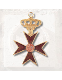 Medaglia templare dorata e rossa