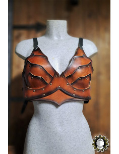 Corsetto medievale in pelle modello Senua, colore marrone