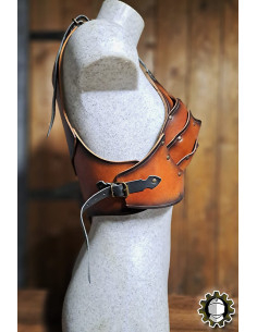 Corsetto medievale in pelle modello Senua, colore marrone 2