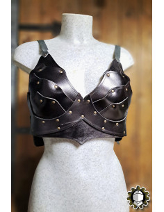 Corsetto medievale in pelle modello Senua, colore nero