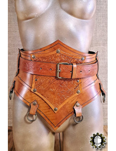 Corsetto medievale in pelle con cintura modello Senua,...