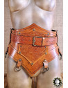 Corsetto medievale in pelle con cintura modello Senua, colore marrone