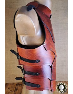 Corazza medieval in pelle modello Cicero, colore marrone 2