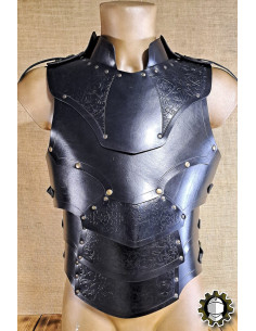 Corazza medieval in pelle modello Cicero, colore nero