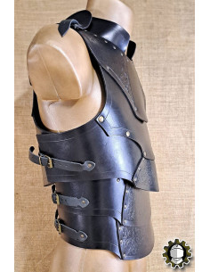 Corazza medieval in pelle modello Cicero, colore nero 2