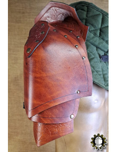 Spalline medievali in pelle modello Cicero, colore marrone 2