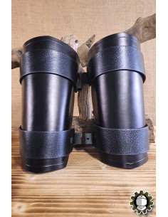 Brazaletti medievali in cuoio modello Ragnall, colore nero