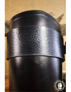 Brazaletti medievali in cuoio modello Ragnall, colore nero 2