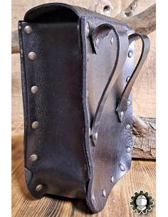 Borsa medievale in cuoio modello Jerome, colore nero 2