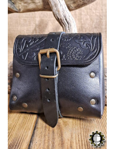 Borsa medievale in pelle modello Valeron, colore nero