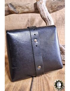 Borsa medievale in pelle modello Valeron, colore nero 2