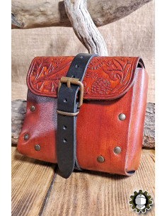 Borsa medievale in cuoio modello Valeron, colore marrone