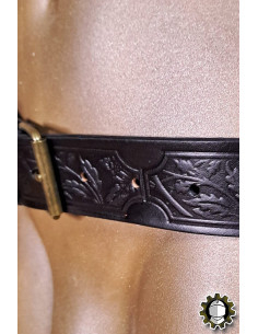 Cintura medieval in pelle modello Severian, colore nero 2