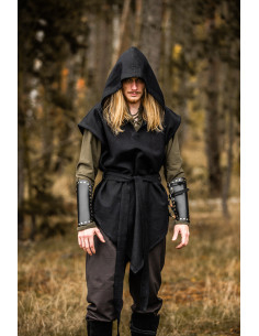 Tunica medieval nera da arciere modello Aldón, unisex 2