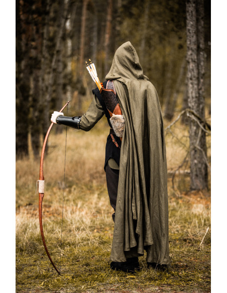 Cappa medieval Mimir verde in lino