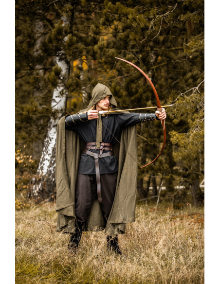 Cappa medieval Mimir verde in lino