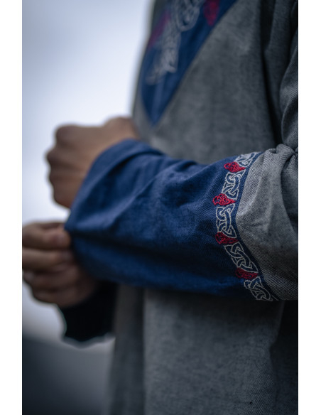 Tunica Vikinga Freydis in Blu-Grigio