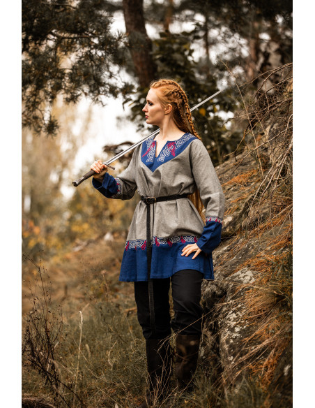 Tunica Vikinga Freydis in Blu-Grigio