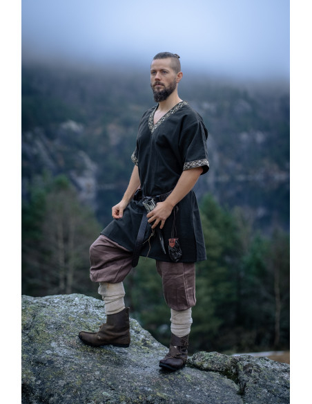 Tunica vichinga corta modello Loki, nera