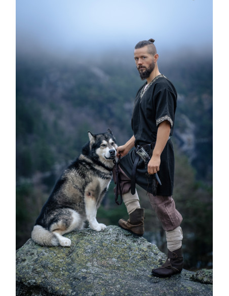 Tunica vichinga corta modello Loki, nera