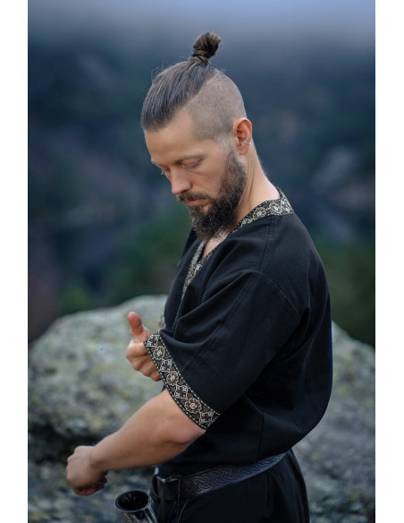 Tunica vichinga corta modello Loki, nera