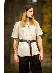 Camicia Medieval Erhart, manica corta, colore Beige 2