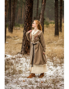 Cappotto vichingo per donna Birka Skadi, colore Sabbia 2