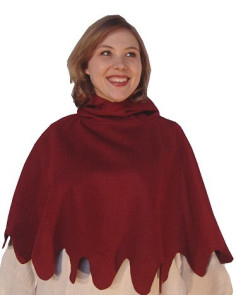 Gugel medieval in lana modello Henri, rosso