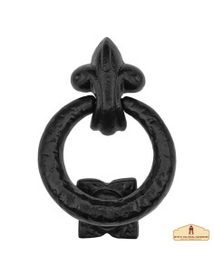 Martello porta medievale con anello in ferro (14x9,5 cm.)