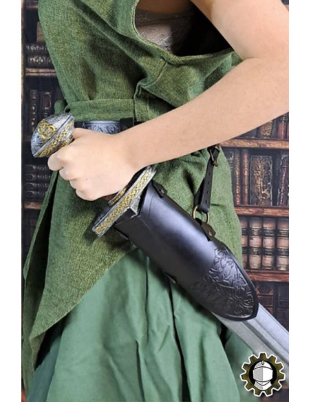 Tahalì medieval in pelle nera modello...