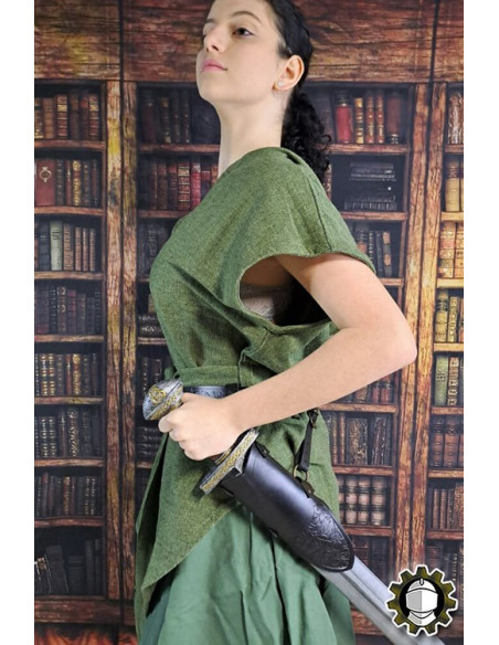 Tahalì medieval in pelle nera modello...