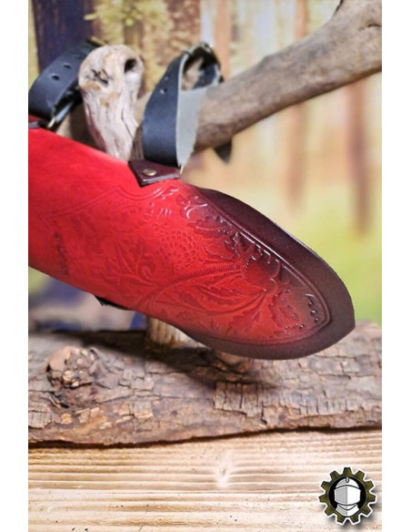 Tahalí medieval in pelle rossa...