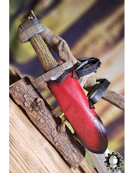 Tahalí medieval in pelle rossa...