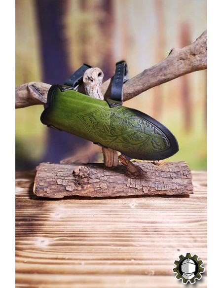 Tahalì medieval in cuoio verde...